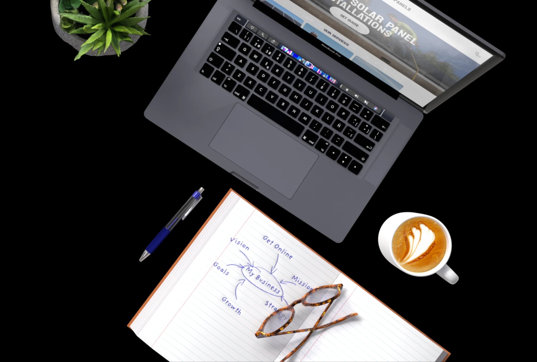 homepage desktop coffee laptop