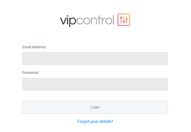VIP Control Login Page