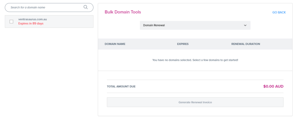 Renewing Multiple Domain Names At Once Ventraip Australia