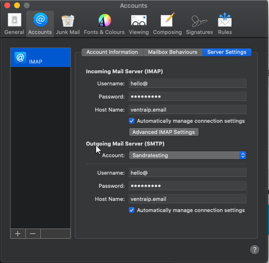 Mac Mail New Settings Dialog