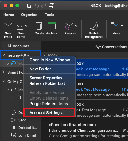 unable to connect to myhosting imap from outlook for mac