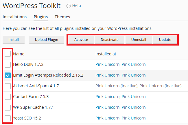 cPanel Toolkit - Manage Plugins