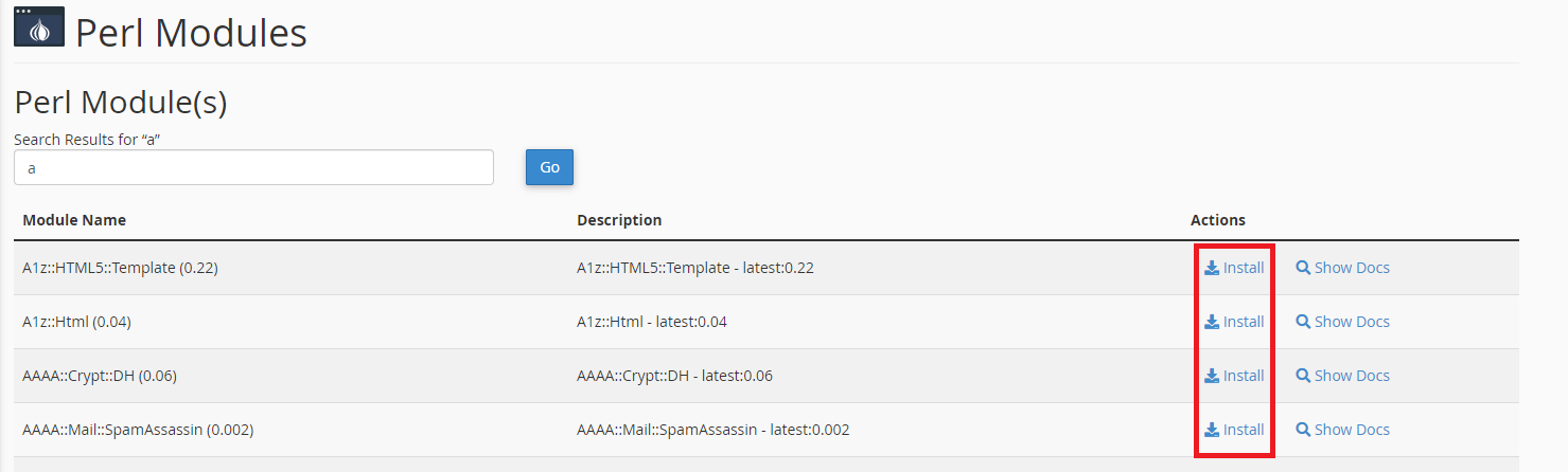 cPanel Perl Module Install