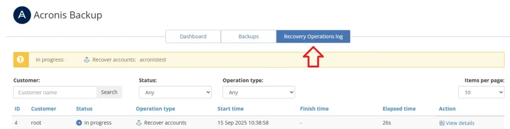 Acronis Restore in Progress