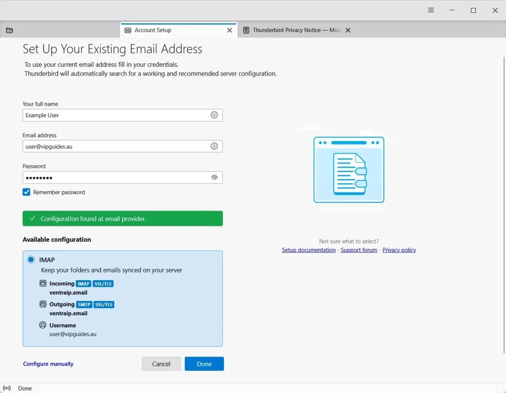 Thunderbird Email Setup 1