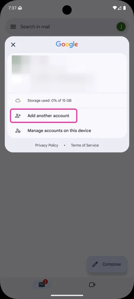 Gmail Android Setup 1
