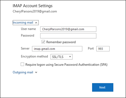 Select Server Settings to change your user name, password, and server settings.