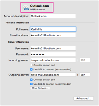 Create an IMAP account