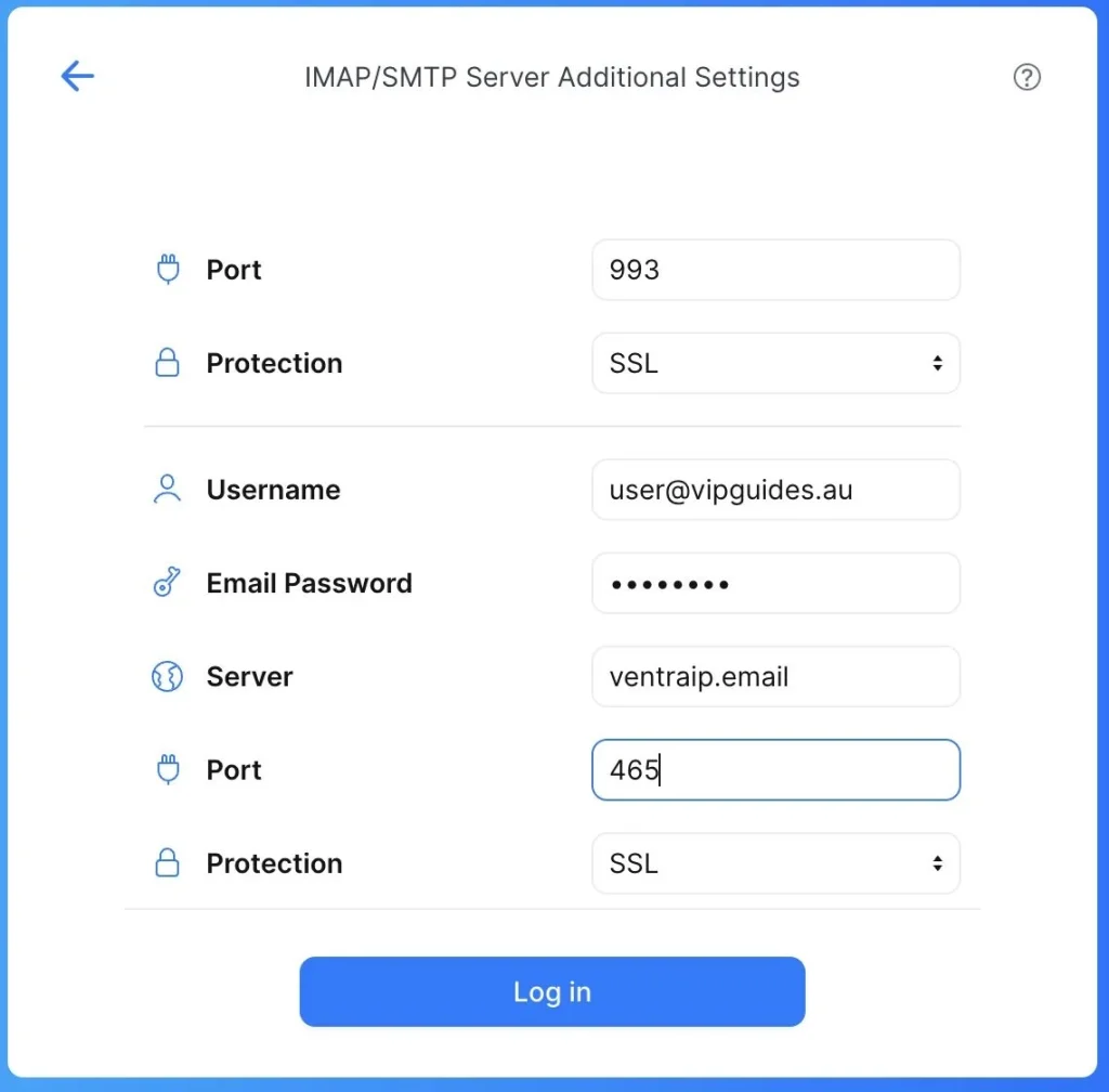 Spark MacOS SMTP Settings