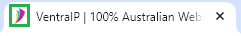 Example of a browser tab showing the VentraIP website with the favicon.