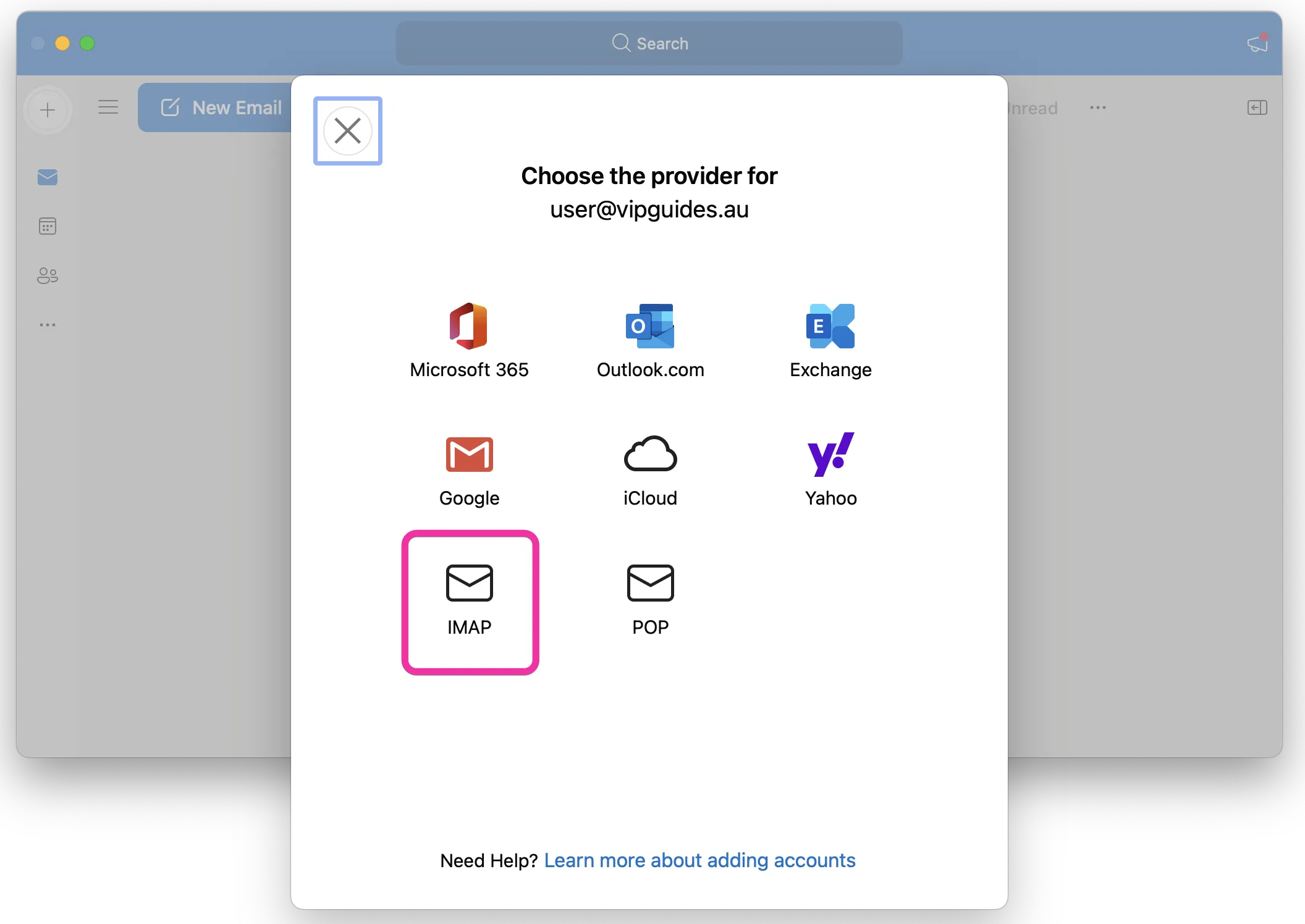 Outlook macOS Add Account Step 2