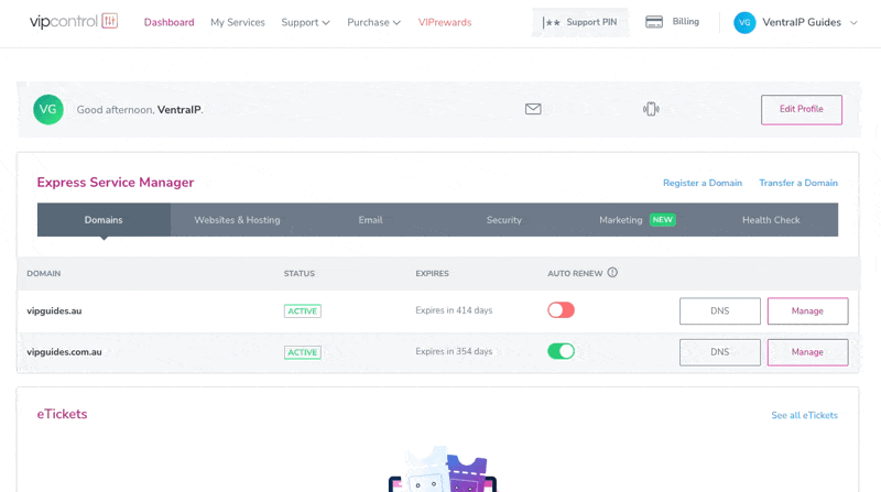 Navigate to email hosting