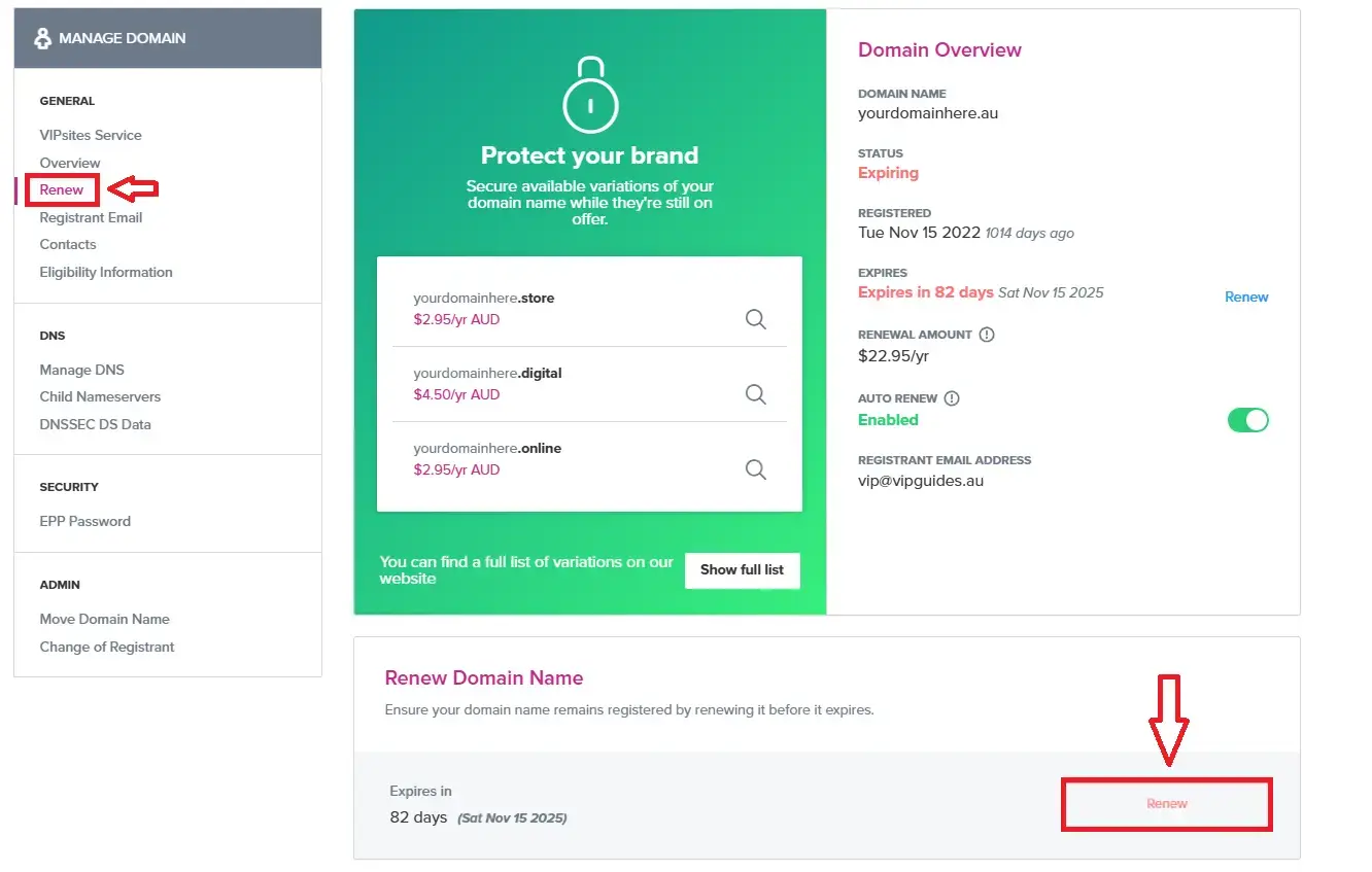 Domain Expiry Vipcontrol2