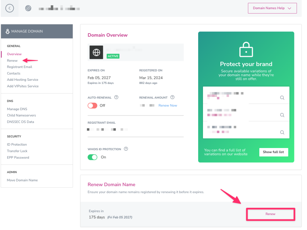 Renew Domain