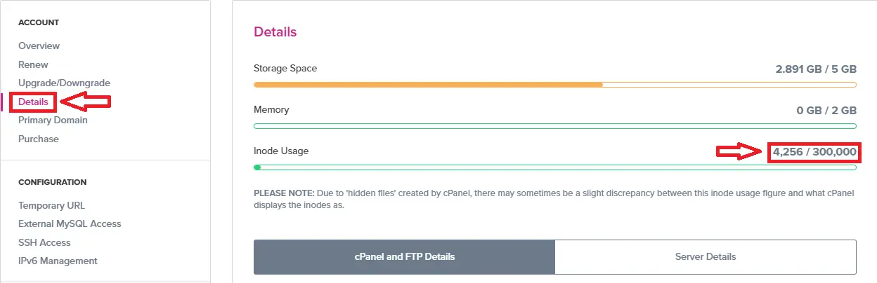 Vipcontrol Inode Usage