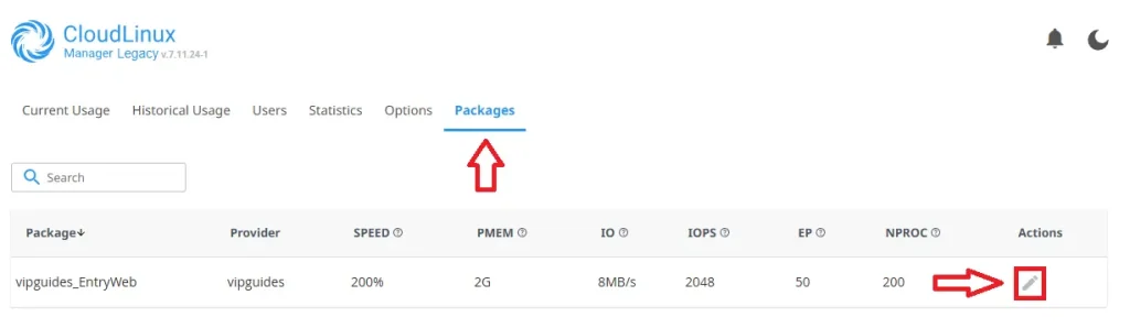 WHM LVE Packages