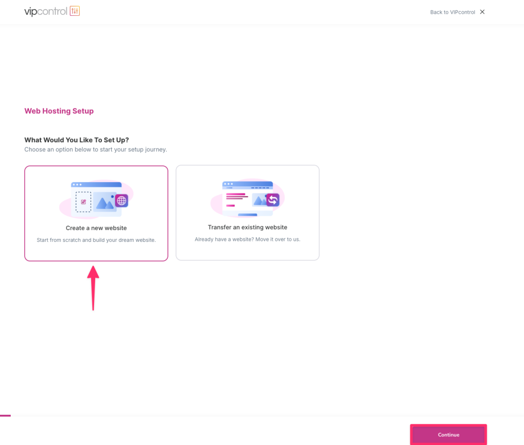 Click create website