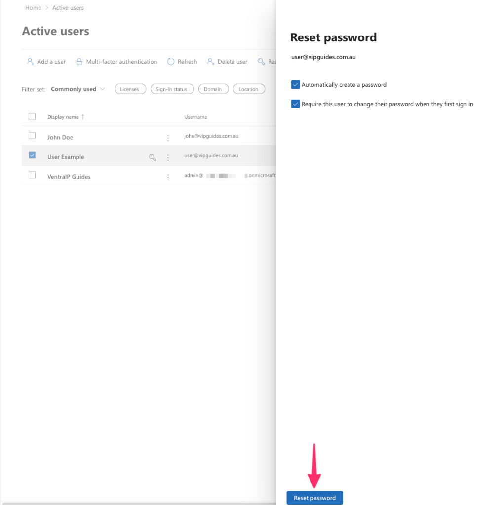 Reset Password confirm